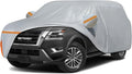 Car Cover for 2004-2026 Nissan Armada/Infiniti QX80, Waterproof Custom-fit All Weather Sun Rain UV Dust Snow Protection Outdoor Full Car Cover with Door Zipper and Cotton Lining-Grey