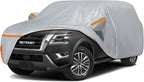 Car Cover for 2004-2026 Nissan Armada/Infiniti QX80, Waterproof Custom-fit All Weather Sun Rain UV Dust Snow Protection Outdoor Full Car Cover with Door Zipper and Cotton Lining-Grey