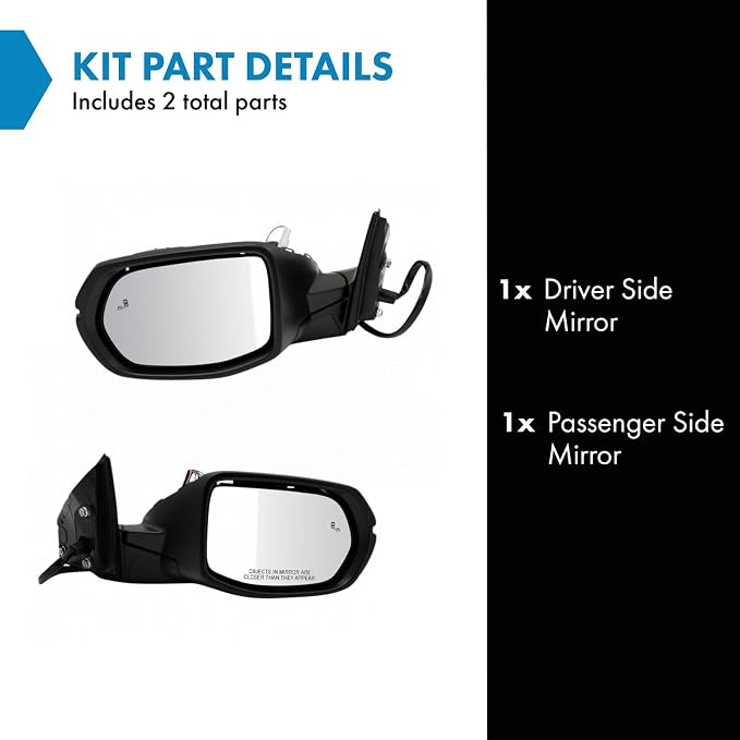Power Heated Side Mirror Set Driver & Passenger with Turn Signal Blind Spot Paint to Match Compatible with 2017-2022 Honda CR-V HO1320318 HO1321318 HO1321346