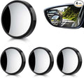 4 Pack Blind Spot Mirror 2 Inch Angle Adjustable HD Glass Round Car Side Rear View Convex Mirror Accessories with Frame for Car SUV Trucks Motorcycles