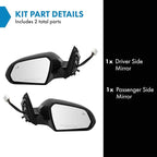 Power Heated Memory Side Mirror Set Left & Right with Turn Signal Blind Spot Paint to Match Gloss Black Base Compatible with 2015-2017 Hyundai Sonata HY1320229 HY1321229