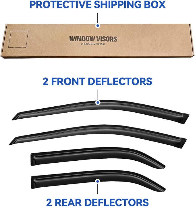 Window Visors Rain Guards for Honda Accord 1998-2002, Out-Channel Window Vent Wind Deflectors Visors Shades for 98-02 Accord Sedan
