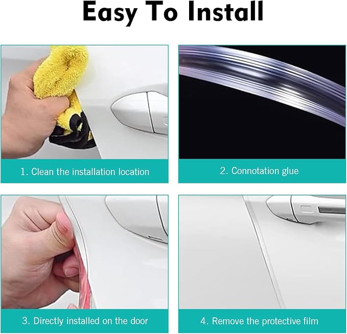 Car Door Edge Guards Clear, 16.4FT Door Edge Guards, Car Door Protector with U-Shaped, Scratch Resistant Edge Protective Trim, Auto Accessories, Universal for Most Vehicle