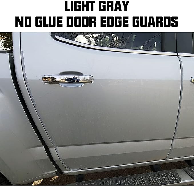 65.6ft(20m) Car Door Edge Guards Light Gray– Fits Most Vehicles, No Glue, U-Shaped, Built-in Metal Clips, Scratch and Chip Resistant – Reduces Dings in Parking Lots