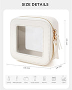Clear Makeup Bags for Beach,Small Clear Makeup Bag for Purse,Mini Makeup Pouch Purse Organizer Fit Carry-on Travel Essentials,Cute Car Cosmetic Bags for Car Accessories for Women (Mini-White)