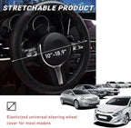 Car Steering Wheel Cover, 15 Inch Leather Breathable Auto Steering Wheel Protector, Comfortable Non-Slip Vehicle Steering Wheel Covers, Universal Interior Car Accessories (Black)