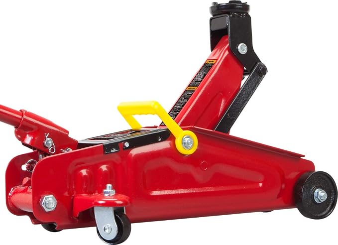 T820014S Torin Hydraulic Trolley Service/Floor Jack with Blow Mold Carrying Storage Case, 1.5 Ton (3,000 lb) Capacity, Red