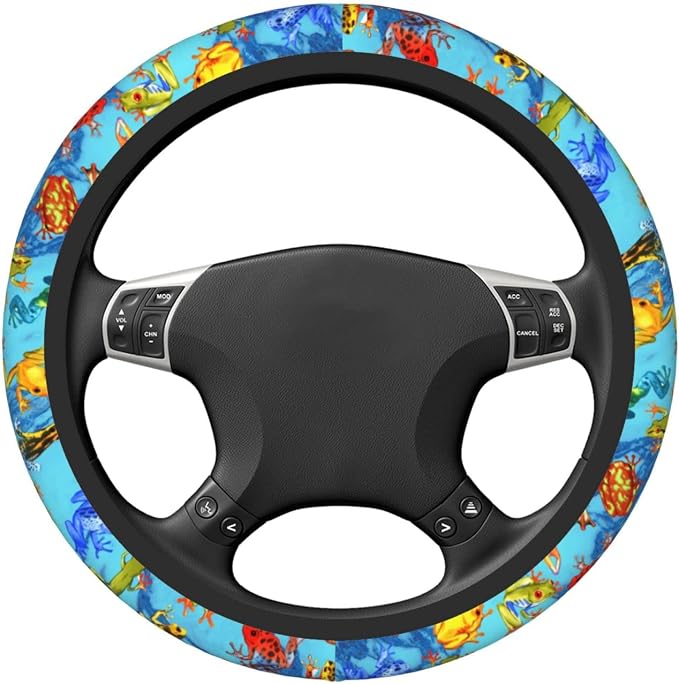 Frog Steering Wheel Cover Non-Slip Auto Steering Wheel Protector Car Accessories Universal Fit 15 Inches for Men Women