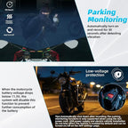 VSYSTO Dual 2K Motorcycle Dash Camera, 5G WiFi High Speed Video Download, Parking Monitoring, Starlight Night Vision Front and Rear Cameras, GPS, LED Light Wired Controller