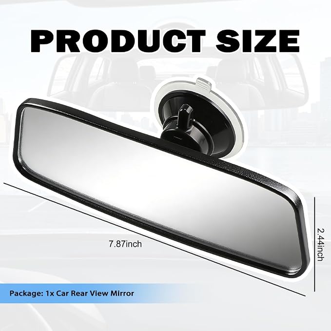 HD Suction Cup Rear View Mirror,360° Adjustable Automotive Interior Mirrors for Observing Kids and Reducing Blind Spots,Essential Car Rearview Mirror Replacement for Most Vehicle