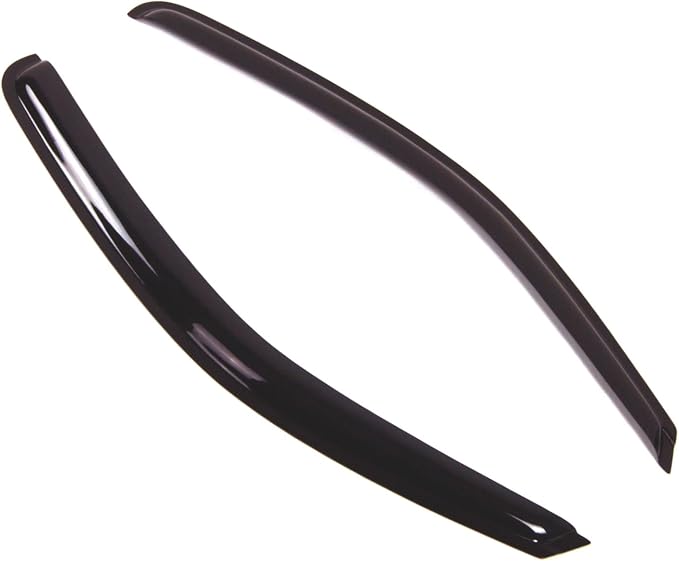WD2-341 Dark Smoke 2 Pcs Set Window Visor (Outside Mount) Deflector Rain Guard Compatible with 2005-2016 Nissan Frontier King Cab/Extended Cab