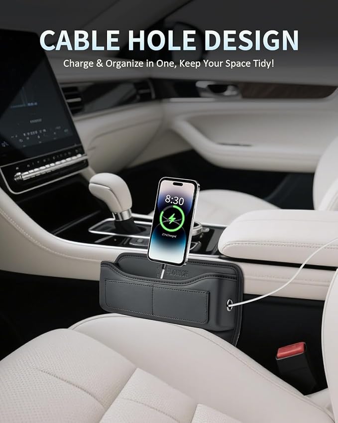 Car Seat Gap Filler Organizer, Premium Leather Car Gap Filler for Car, Car Seat Organizer and Storages Between Seat Car Gap Filler Universal Fit for Car SUV Truck