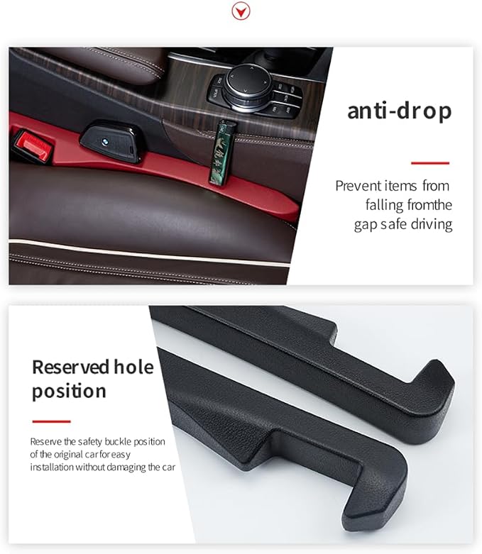 2PCS Car Seat Gap Filler - Car Seat Gap Filler Organizer for Holding Phone,Key,Purse - Universal Car Gap Filler Fits Car Truck SUV Car Interior Accessories (Black/2PCS)…