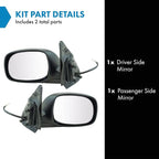 Driver and Passenger Side Mirror Assembly Set Power Heated Chrome Foldaway Compatible with 2004-2006 Toyota Tundra SR5 Crew Cab 2003 Toyota Tundra SR5 Extended Cab