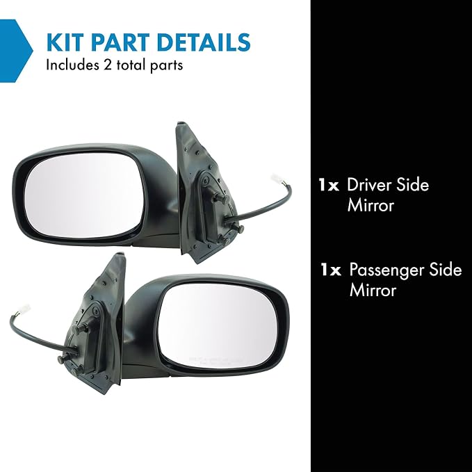 Driver and Passenger Side Mirror Assembly Set Power Heated Chrome Foldaway Compatible with 2004-2006 Toyota Tundra SR5 Crew Cab 2003 Toyota Tundra SR5 Extended Cab