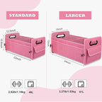 Car Trunk Organizer, Car Organizers and Storage Collapsible Multi Compartment Container Box, Adjustable Car Accessories for SUV Sedan Truck, Large Size, Pink