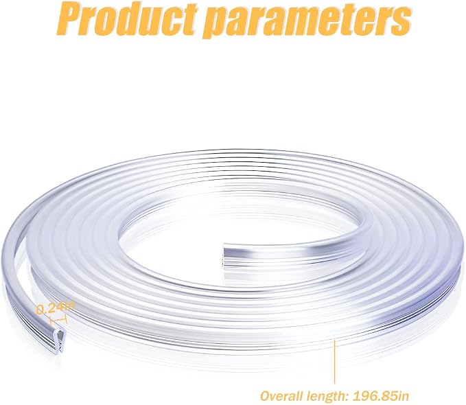 Car Door Edge Guards, 16Ft Clear U Shape No Glue Car Door Edge Protector, Chrome PVC Trim Molding Interior Strips, Automotive Door Entry Guard Protection Fit for Sedans Trucks SUV Boats (Transparent)