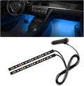 Wevdn Car Interior LED Strip Light, 12V 24 LED Neon Ambient Night Light with Cigarette Lighter Plug, Automotive Atmosphere Decorative Under Dash Lighting Kit, Car Accessories (Ice Blue)
