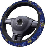 Sun Moon Twelve Zodiac Signs Steering Wheel Cover Car Accessories Cute for Women Girls Girly Universal 15 Inch Neoprene Auto Interior Decor Anti Slip Car Truck Protector
