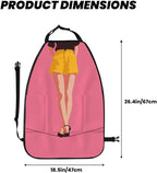 Minimalist Woman Standing On Tightrope Car Seat Back Kick Protectors,2 Pack Kick Mats with Storage Pockets for Vehicles to Protect from Dirt Mud Scratches