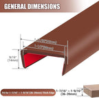 Rubber Edge Trim, Flexible Self Adhesive U Shaped Peel and Stick Edge Banding, 1-1/2"(38mm) U Channel Edge Protector, Edge Guards for Woods, Furniture, 20Ft, Brown Color