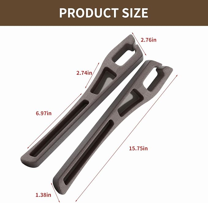 2PCS Car Seat Gap Filler Organizer,Multifunctional Car Gap Filler Organizer Storages Function,Universal Console Catcher Between Seats Cars Interior Accessories (Brown)