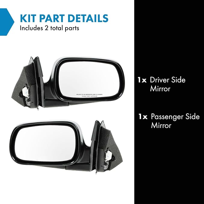 Driver and Passenger Side Mirror Assembly Set Power Smooth Paint to Match Foldaway Compatible with 1994-1997 Honda Accord Sedan