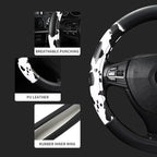 Cow Print Steering Wheel Cover, Universal 15 Inch Cute Steering Wheel Cover for Women, Breathable Anti-Slip Car Steering Wheel Protector, Fashion Auto Interior Accessories for Cars, SUVs & Trucks