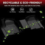 Floor Mats 2019-2026 for Chevy Silverado/GMC Sierra 1500, 2020-2026 2500HD 3500HD (Double Cab/Bench Seat/Without Rear Underseat Storage Box) All Weather TPE Custom Fit Floor Liners