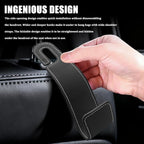 2PCS Car Seat Headrest Hooks, Purse Hook for Car, Automotive Headrest Handbags Holder, Auto Accessories Leather Seatback Organizer Hanger for Hanging Purses Bags Coats (Black, 2PCS)