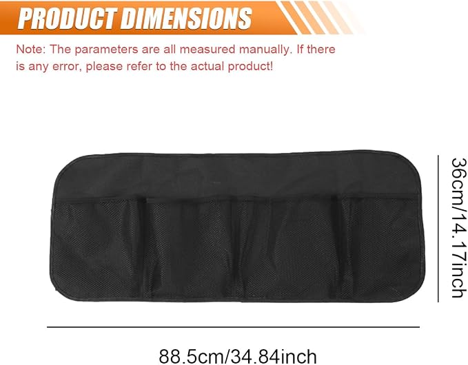 Car Trunk Organizer, Large Capacity Backseat Hanging Storage Bag with 4 Pockets, Waterproof Foldable Car Interior Organizing Accessories, Universal for SUV, Truck, Van, MPV (Black)