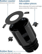 Large Stable Cup Holder Expander for YETI, Hydro Flask, Hold 18-40 oz Bottles and Mugs, Car Cup Holder Adapter with Adjustable Rubber Base
