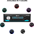 Amplayer G2 Bluetooth Car Stereo Single DIN Media Receiver with Built-in 400W RMS Amplifier, 4 Channels, USB, SD, FM Radio, Hands-Free Calling, Audio Processor & RGB LED Control