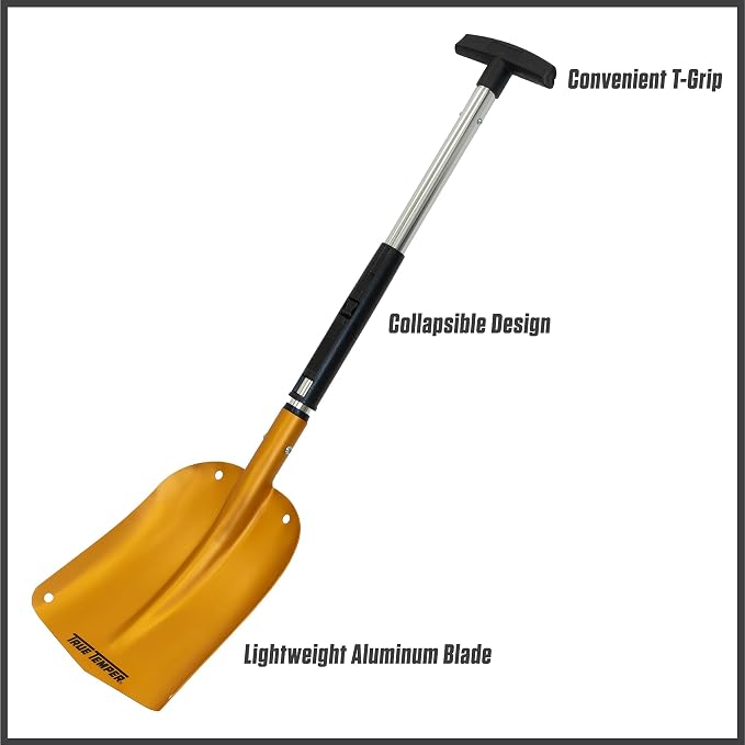 3-in-1 Emergency Shovel for Car or Truck, Foldable with Ice Scraper, Ice Brush, Compact Storage for Vehicle or Hiking, Use in Snow, Dirt, Ice, or Gravel