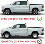 2019-2026 Tape-On Side Window Deflector Visors Compatible with Dodge Ram 1500 Crew Cab Only Smoke Tinted Rain Guards 2020 2021 2022 2023 2024 2025