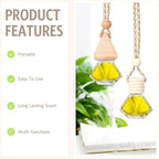 100 Pcs Car Air Fresheners Diffuser with Wooden Cap Empty Aromatherapy Diffuser Clear Car Fragrance Holder Pendant Hanging Perfume Fresheners Bottles for Decor(Diamond,Clear)