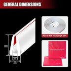 Rubber Edge Trim, Flexible Baby Proof Edge Trim for Sharp Edge, 1/8" U Channel Edge Protector, Self-Adhesive Edge Guards for Glass, Plywood and Sheet Metal Parts, 20Ft, White Color, Silicone Rubber