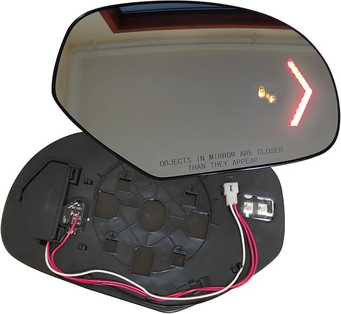 RH Right Passenger Side Mirror Glass Replacement Arrow Signal Blind Spot Detection Power Heated for 2009-2014 Cadillac Escalade Chevrolet Suburban Tahoe GMC Yukon XL