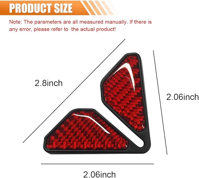 2PCS Car Door Protector Edge Guards for Door Corner, Carbon Fiber Anti-Collision Front Doors Corner Protector Self-Adhesive Sticker, Universal Vehicle Decoration Accessories (Red)