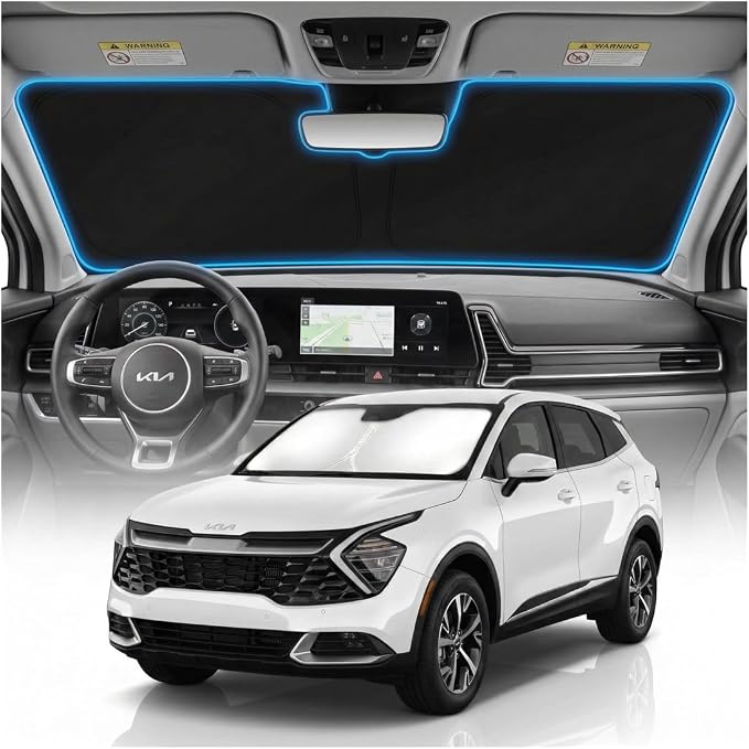for KIA Sportage NQ5 Sun Shade Windshield Cover - Custom Fit Sportage NQ5 Accessories 2023 2024 2025 2026 Sunshade Foldable UV Protection & Heat Shield Sun Visor Accessories