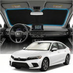 for Honda Civic Sun Shade Windshield Cover - Custom Fit Civic Accessories 2022-2025 2026 Sunshade Foldable UV Protection & Heat Shield Sun Visor Accessories
