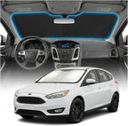 for Ford Focus Sun Shade Windshield Cover - Custom Fit Focus Accessories 2012-2018 Sunshade Foldable UV Protection & Heat Shield Sun Visor Accessories