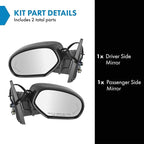 2 Piece Driver and Passenger Side Mirror Assembly Set Power Folding Electric Adjustment Heated Memory Black Compatible with 2007-2014 Chevy Silverado 2500 HD 3500 HD 2007-2010 GMC Sierra GM1320339