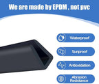 Rubber Edge Trim, 3/16" U Channel Edge Trim, Edge Protector for Glasses or Flexi Glasses, 3/16 in Flexible U Shaped Gasket, Black Color, Length 20 Ft