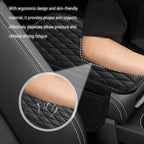 carleef Arm Rest Cover for Car,Leather+Memory Foam Center Console Cover with Storage Bags,Universal Middle Console Cover Car Accessories Interior for Most Cars Center Consoles (Orange)