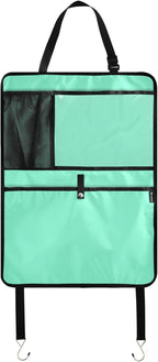 Aquamarine Seat Back Protector Car Kick Mats with Pockets Protector, Kick Pads for Back of Car Seat
