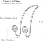 4 Pack Bling Car Hooks - Universal Car Headrest Hooks, Stainless Steel Car Seat Hooks for Women Bags & Purses (Silvery)