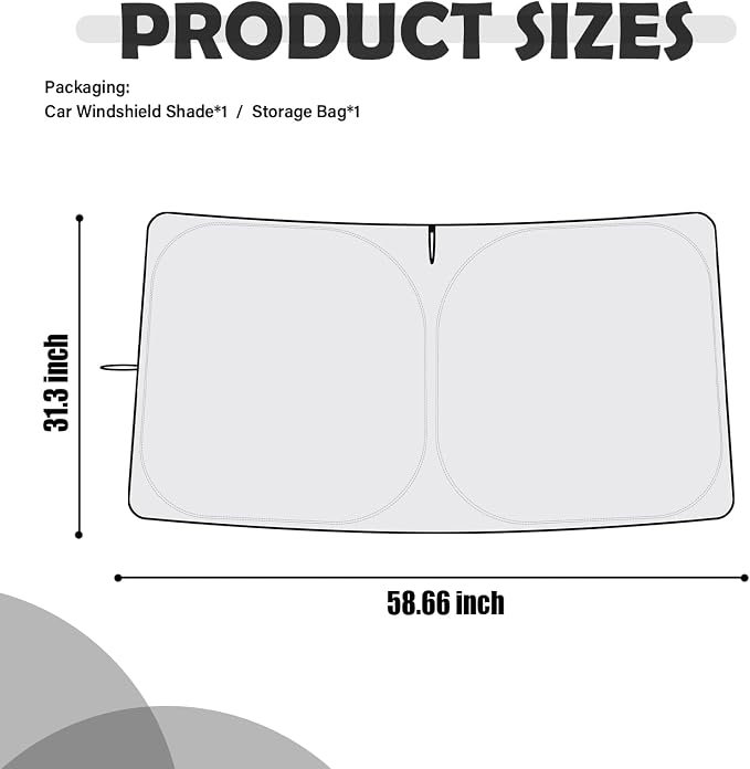 Car Windshield Sun Shade Compatible with Honda 2023-2026 CRV,Foldable Windshield Cover Sun Shade with Storage Bag,Oxford Cloth Car Sunshades for Windshields Blocks Heat for Cooler Cabin