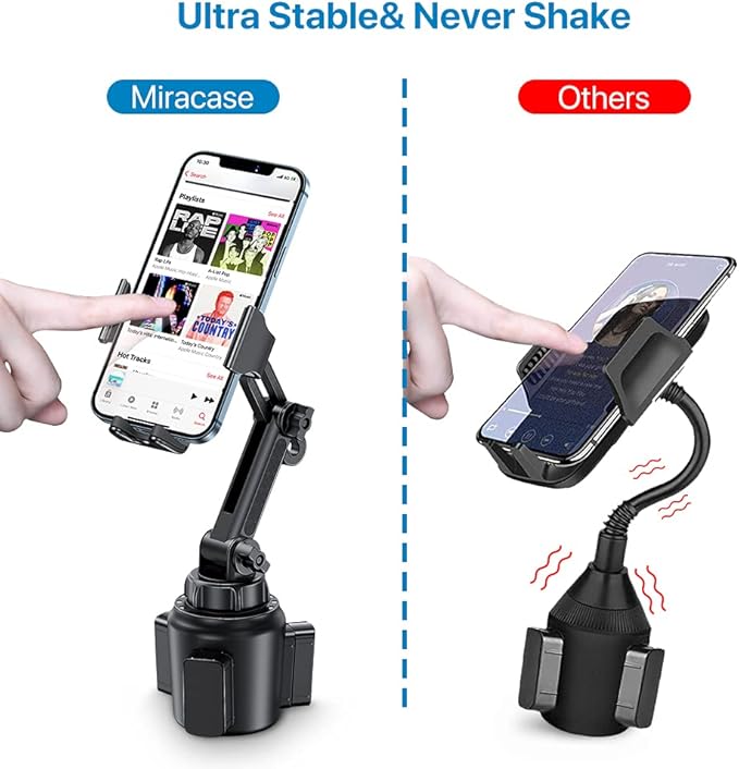 Universal Cup Phone Holder for Car, [Upgraded Version] Adjustable Long Neck Car Cup Holder Phone Mount Cradle Friendly Compatible with iPhone Samsung Google and All Smartphones, Crystal Pink