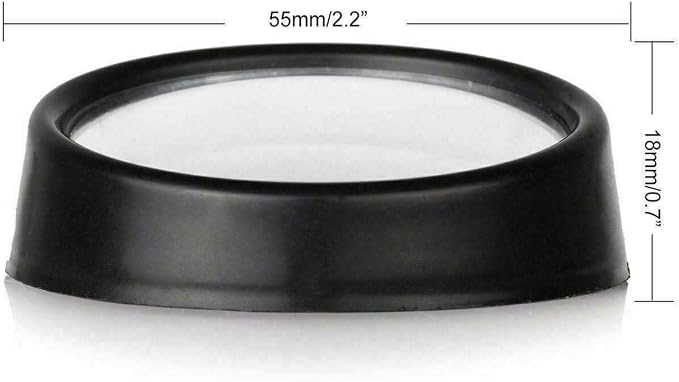 x Blind Spot Mirror, 2'' Black Round HD Glass Convex Rear View Mirror, 360° Rotate Wide Angle, Universal for Car SUVs Truck Motorcycle(2 Pcs)